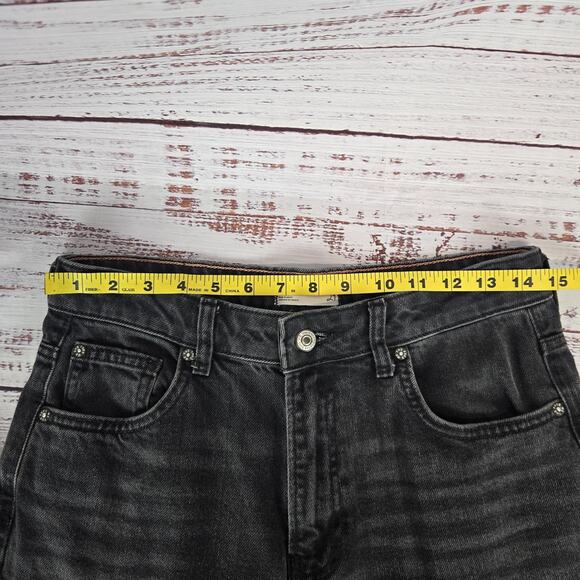 Free People Pacifica Jeans Womens 29 Black High Rise Straight Dark Washed Denim - Picture 6 of 9